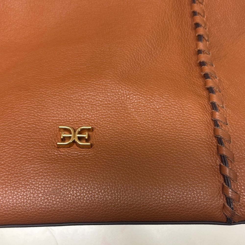 Sam Edelman Sylvia Whipstitch Expandable Leather Tote in brown - Picture 2 of 4